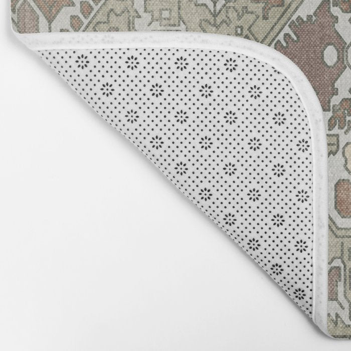 turkish floral - sage & brown Bath Mat Gallery Image 2