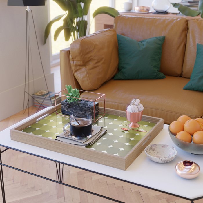 Retro Rounded Rectangle Gradient - Green Serving Tray Gallery Image 2