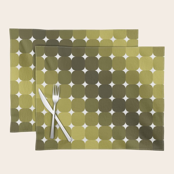 Retro Rounded Rectangle Gradient - Green Placemat Gallery Image 1