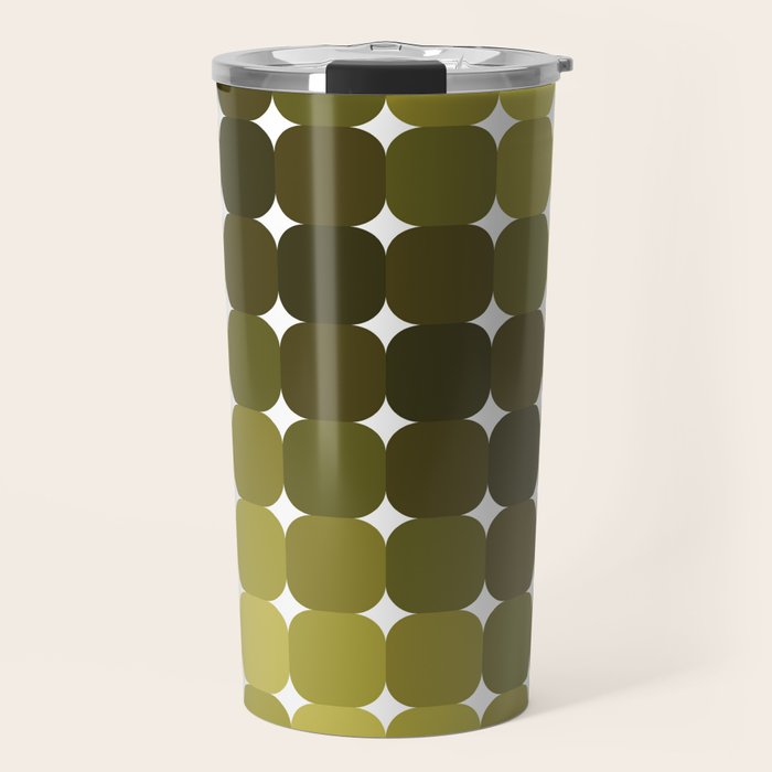 Retro Rounded Rectangle Gradient - Green Travel Mug Gallery Image 1