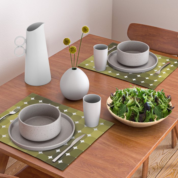 Retro Rounded Rectangle Gradient - Green Placemat Gallery Image 2