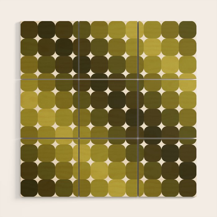 Retro Rounded Rectangle Gradient - Green Wood Wall Art Gallery Image 1