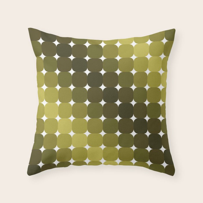 Retro Rounded Rectangle Gradient - Green Throw Pillow Gallery Image 6