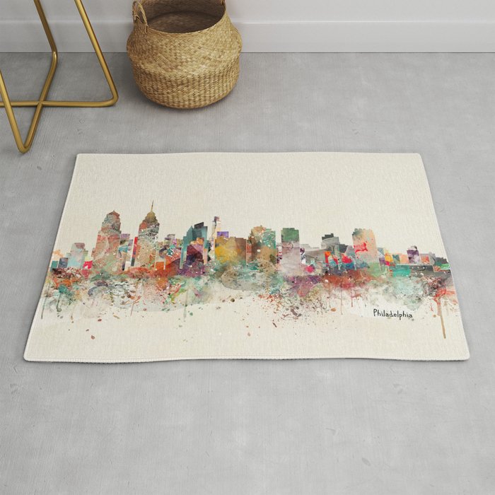 philadelphia skyline Rug Gallery Image 1