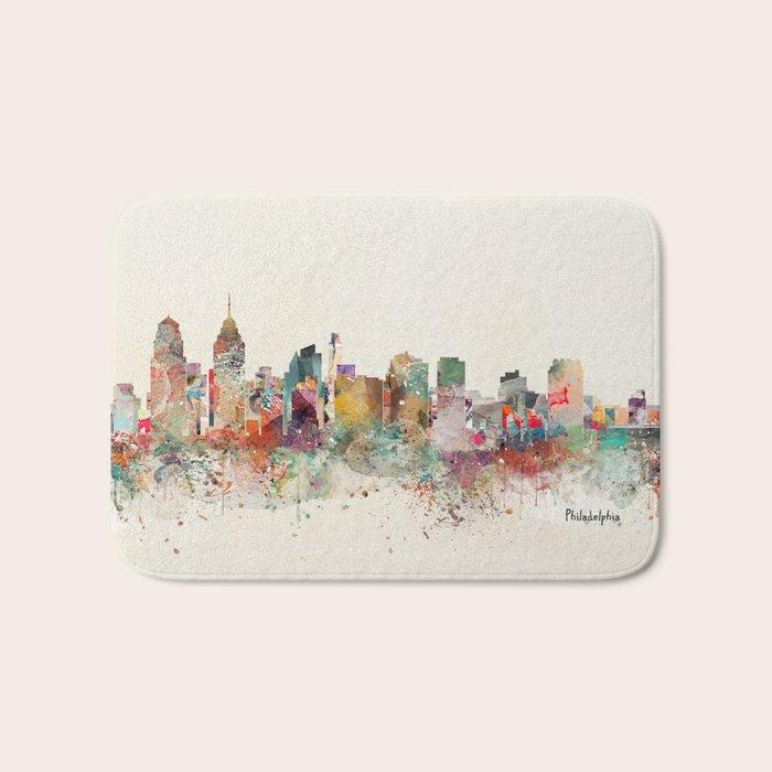 philadelphia skyline Bath Mat Gallery Image 1
