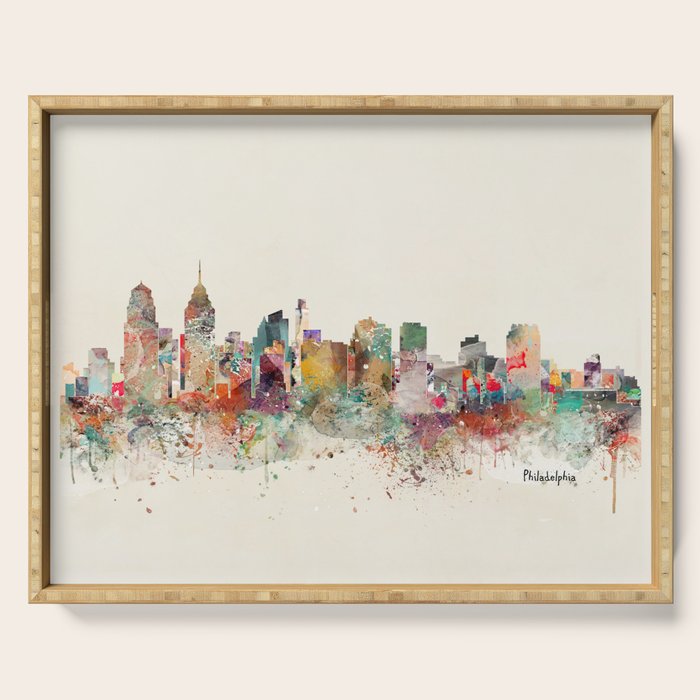 philadelphia skyline Serving Tray Gallery Image 1