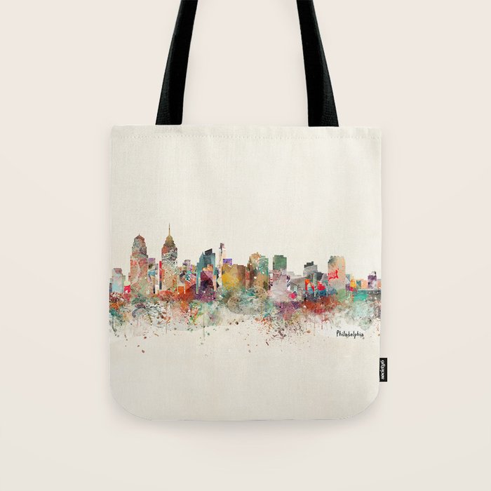 philadelphia skyline Tote Bag Gallery Image 1