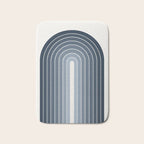 Gradient Arch II Natural Blue Mid Century Modern Rainbow Bath Mat Gallery Image 1