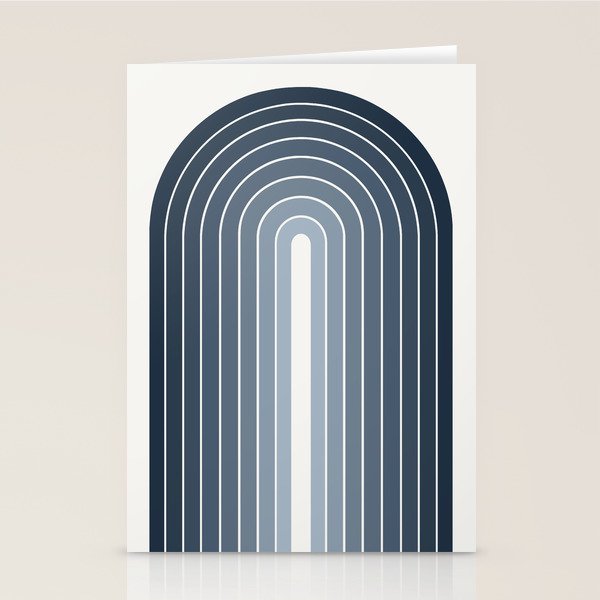 Gradient Arch II Natural Blue Mid Century Modern Rainbow Stationery Card Gallery Image 1