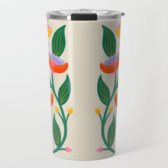 Symmetrical Flowers 2 Travel Mug Gallery Image 1