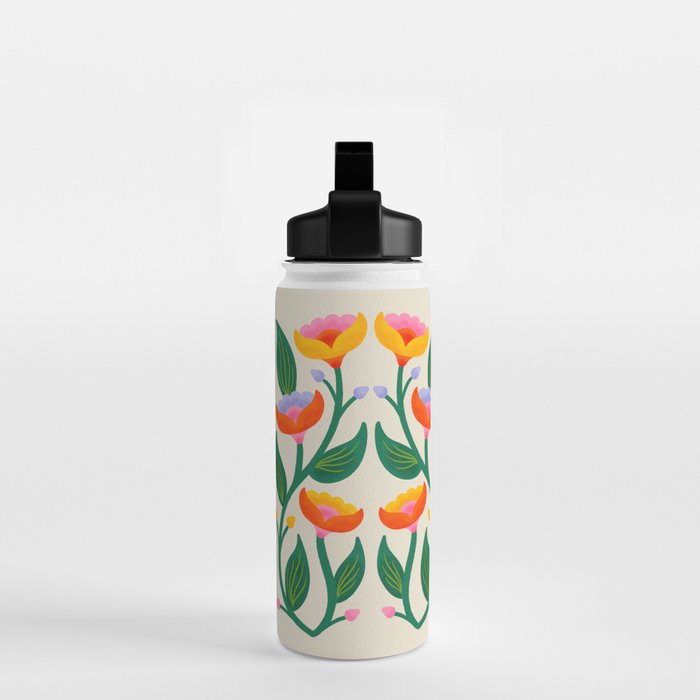 Symmetrical Flowers 2 Water Bottle Gallery Image 2