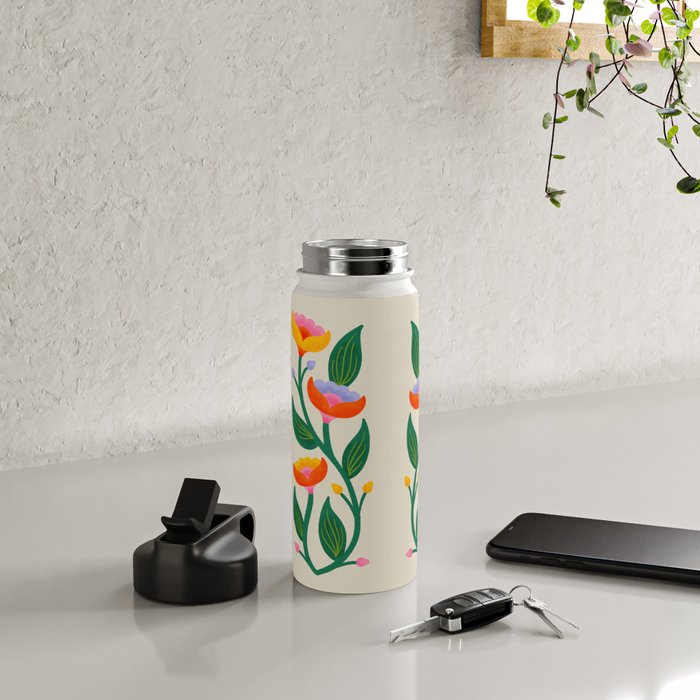 Symmetrical Flowers 2 Water Bottle Gallery Image 4