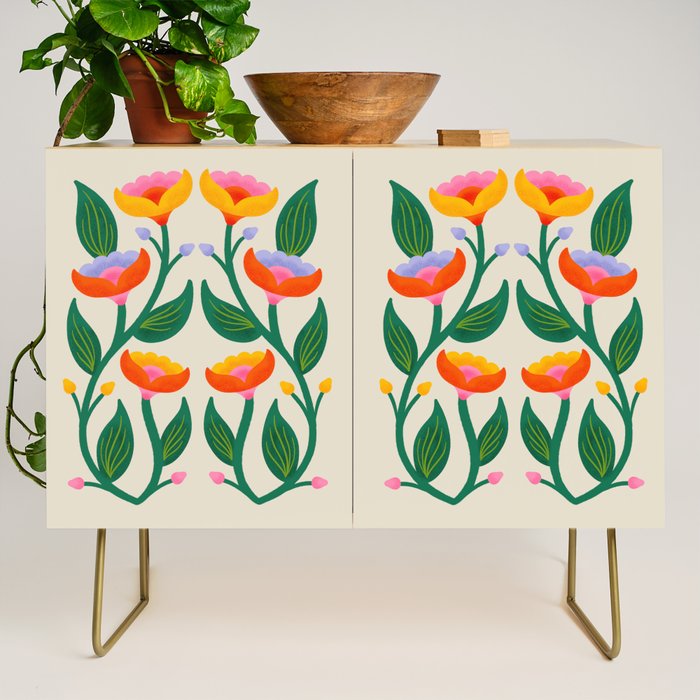 Symmetrical Flowers 2 Credenza Gallery Image 1