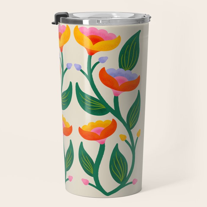 Symmetrical Flowers 2 Travel Mug Gallery Image 3
