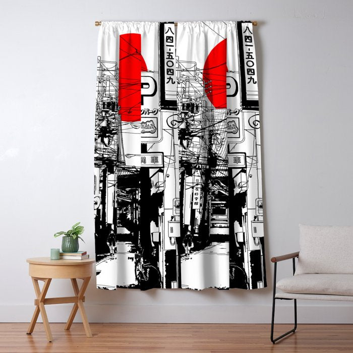 Tokyo street sunrise Window Curtain Gallery Image 5