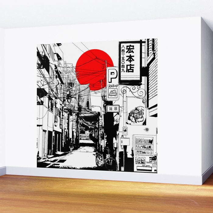Tokyo street sunrise Wall Mural Gallery Image 2