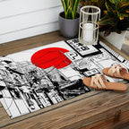 Tokyo street sunrise Outdoor Rug Gallery Image 2