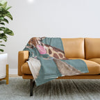 Bubble Gum Gang Dark Green Throw Blanket Gallery Image 1