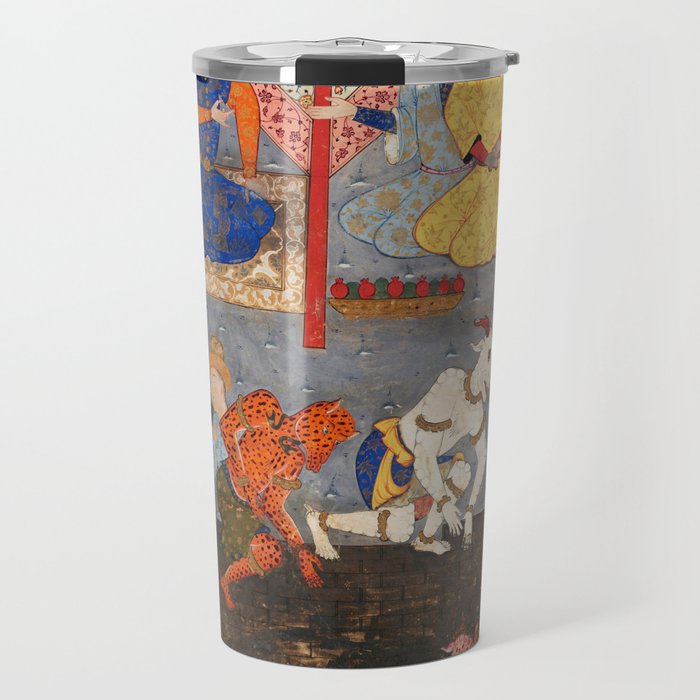 Iskandar (Alexander) builds a wall against Gog and Magog Islamic Antique Art Travel Mug Gallery Image 1