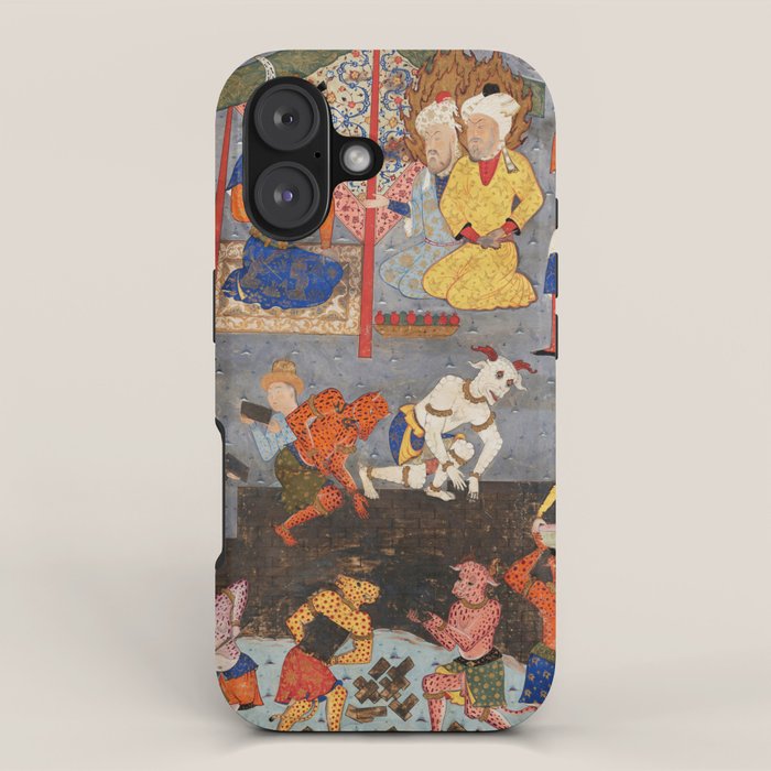 Iskandar (Alexander) builds a wall against Gog and Magog Islamic Antique Art iPhone Case Gallery Image 1