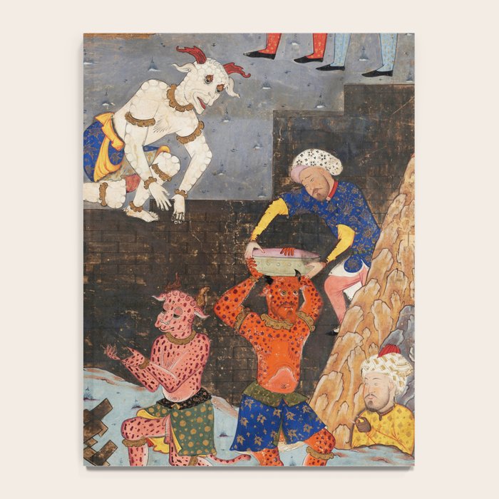 Iskandar (Alexander) builds a wall against Gog and Magog Islamic Antique Art Notebook Gallery Image 4