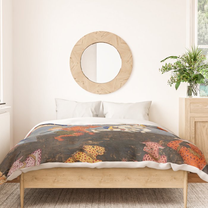 Iskandar (Alexander) builds a wall against Gog and Magog Islamic Antique Art Duvet Cover Gallery Image 3