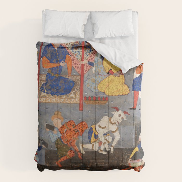 Iskandar (Alexander) builds a wall against Gog and Magog Islamic Antique Art Comforter Gallery Image 6