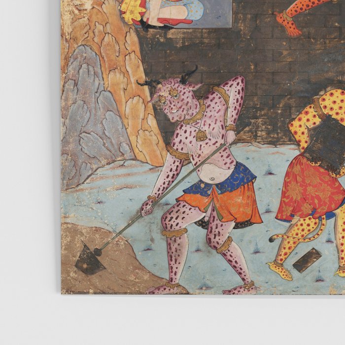 Iskandar (Alexander) builds a wall against Gog and Magog Islamic Antique Art Poster Gallery Image 3