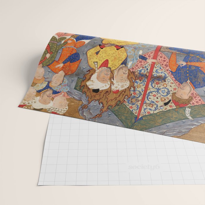 Iskandar (Alexander) builds a wall against Gog and Magog Islamic Antique Art Wrapping Paper Gallery Image 2