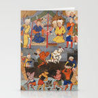 Iskandar (Alexander) builds a wall against Gog and Magog Islamic Antique Art Stationery Card Gallery Image 2