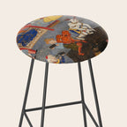 Iskandar (Alexander) builds a wall against Gog and Magog Islamic Antique Art Stool Gallery Image 2