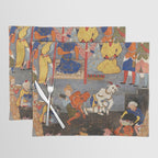 Iskandar (Alexander) builds a wall against Gog and Magog Islamic Antique Art Placemat Gallery Image 1