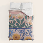 Still life pastel colours flowered pot with flowers Duvet Cover Gallery Image 6