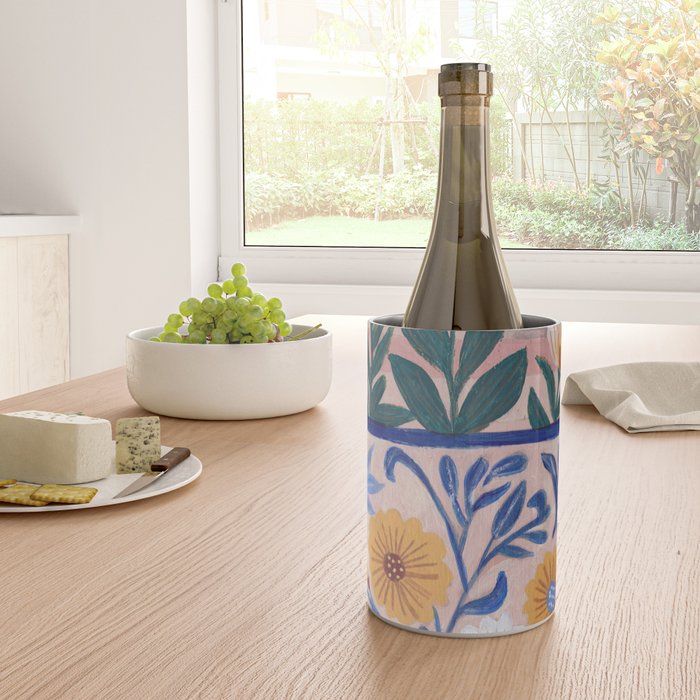 Still life pastel colours flowered pot with flowers Wine Chiller Gallery Image 4