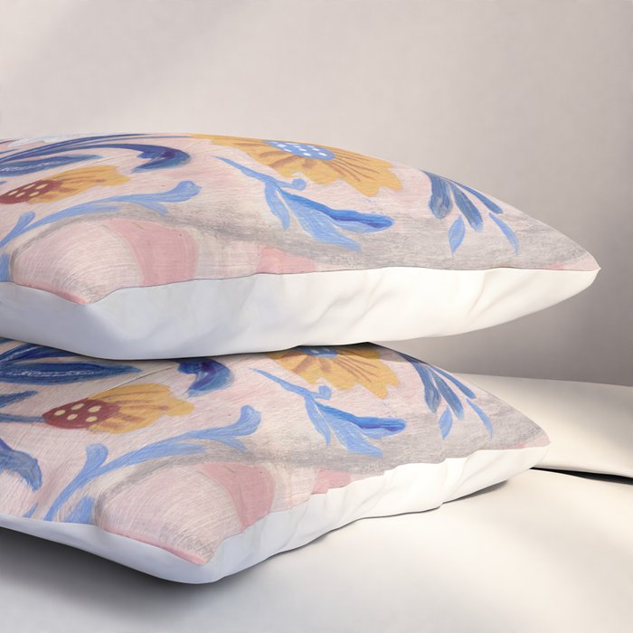 Still life pastel colours flowered pot with flowers Pillow Sham Gallery Image 3