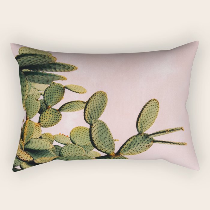 Cactus on Pink Sky Rectangular Pillow Gallery Image 2