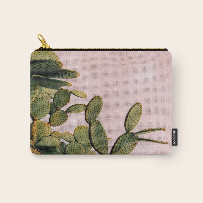 Cactus on Pink Sky Carry All Pouch Gallery Image 1