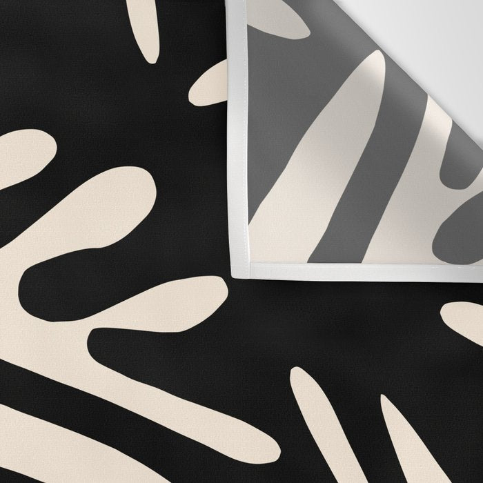 Ailanthus Cutouts Abstract Pattern in Black and Cream Wall Tapestry Gallery Image 3