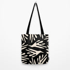 Ailanthus Cutouts Abstract Pattern in Black and Cream Tote Bag Gallery Image 2