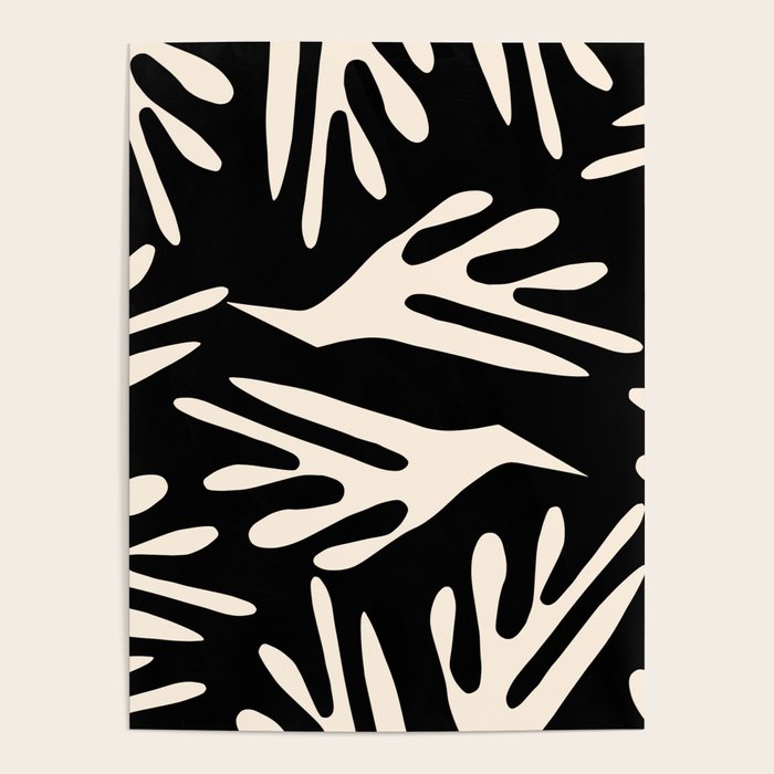 Ailanthus Cutouts Abstract Pattern in Black and Cream Poster Gallery Image 4
