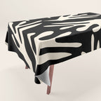 Ailanthus Cutouts Abstract Pattern in Black and Cream Tablecloth Gallery Image 1
