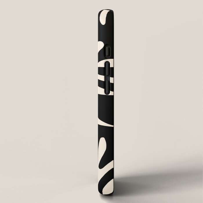 Ailanthus Cutouts Abstract Pattern in Black and Cream iPhone Case Gallery Image 2