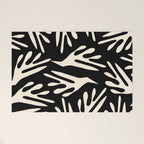 Ailanthus Cutouts Abstract Pattern in Black and Cream Welcome Mat Gallery Image 1