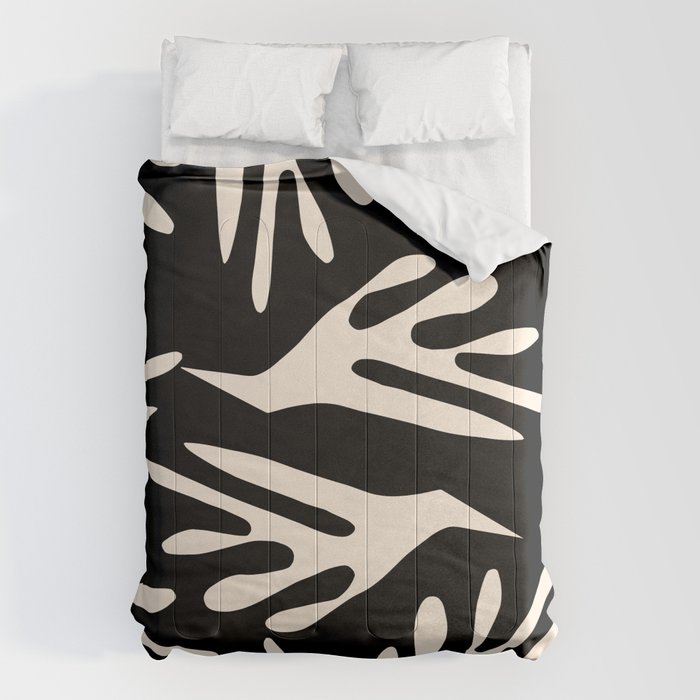 Ailanthus Cutouts Abstract Pattern in Black and Cream Comforter Gallery Image 6