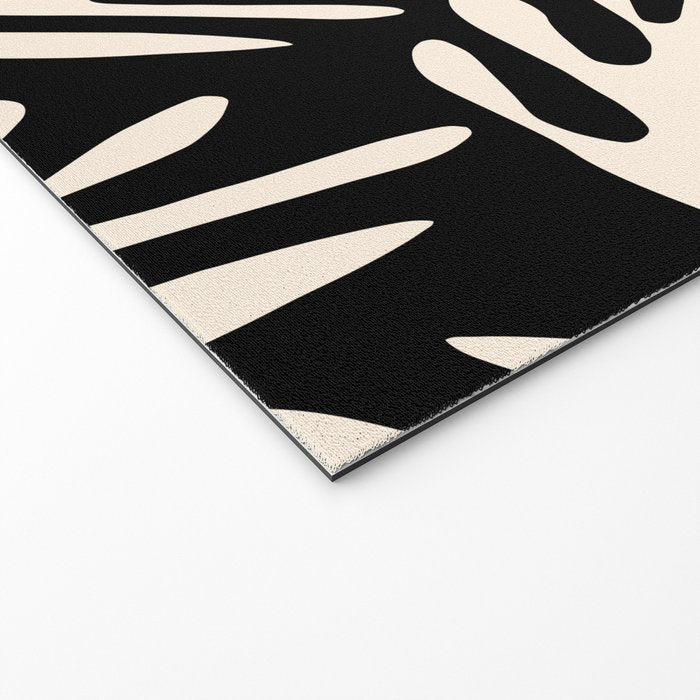 Ailanthus Cutouts Abstract Pattern in Black and Cream Welcome Mat Gallery Image 2