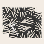 Ailanthus Cutouts Abstract Pattern in Black and Cream Placemat Gallery Image 1