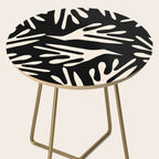 Ailanthus Cutouts Abstract Pattern in Black and Cream Side Table Gallery Image 2