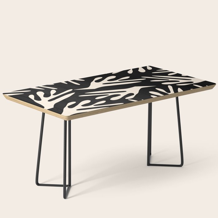 Ailanthus Cutouts Abstract Pattern in Black and Cream Coffee Table Gallery Image 1