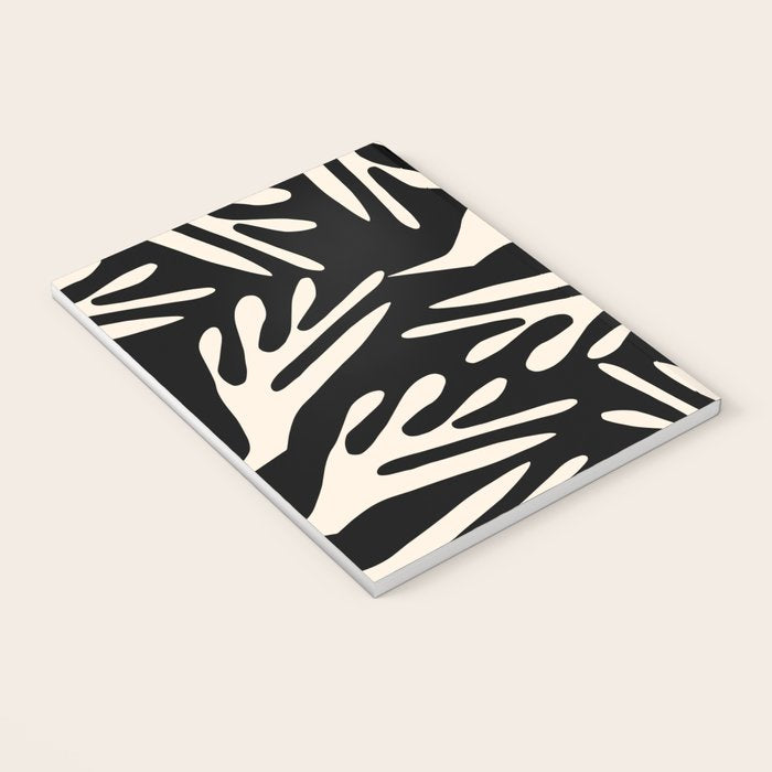 Ailanthus Cutouts Abstract Pattern in Black and Cream Notebook Gallery Image 3