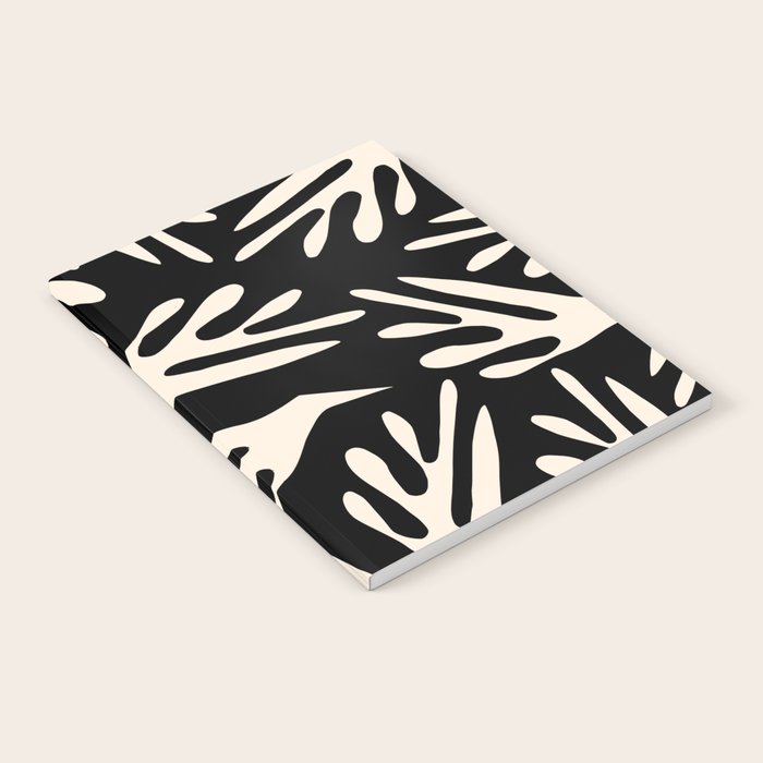 Ailanthus Cutouts Abstract Pattern in Black and Cream Notebook Gallery Image 2